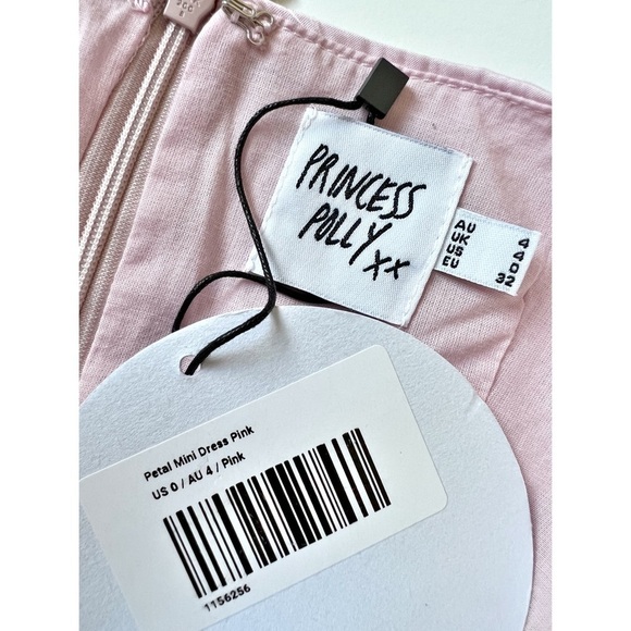 NWT Princess Polly Petal Pink Shirred Mini Dress Barbiecore Coquette Size 0 - Picture 7 of 10